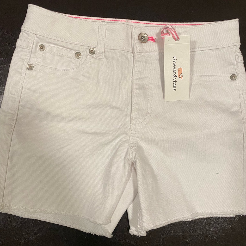 Vineyard Vines Girls Size 10 White Jean Shorts